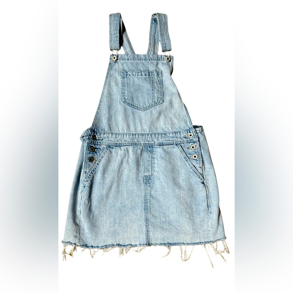 Lucky Brand Jean Overall Dress. Size Medium. Distressed denim.